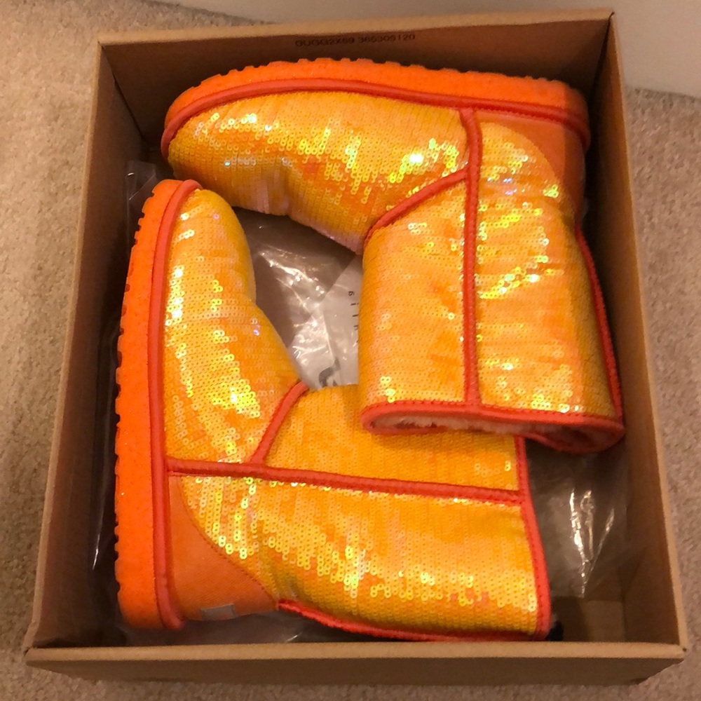 ✨RARE Bright Orange Sequin UGG boots